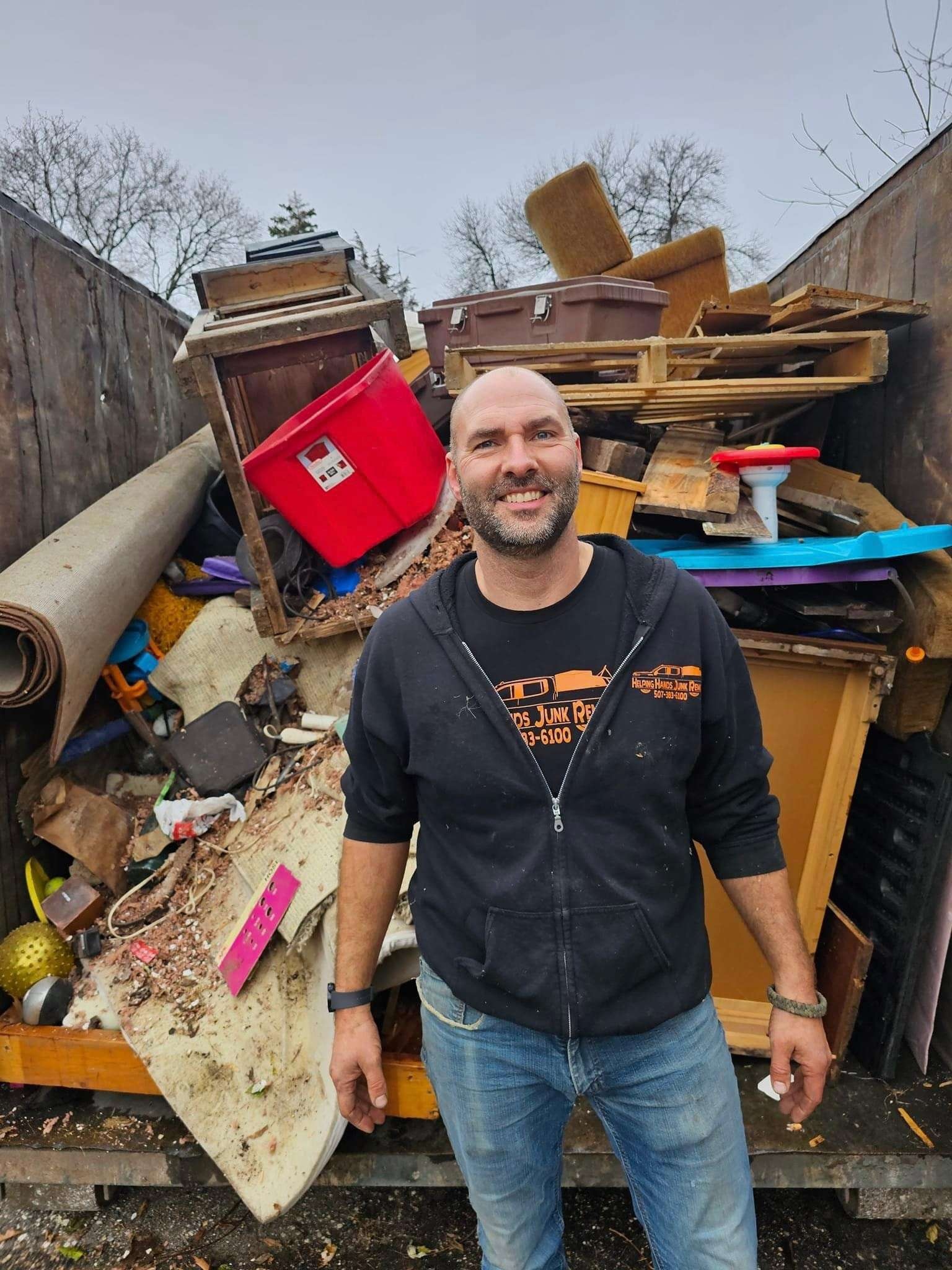 Helping Hands Junk Removal cleanup work